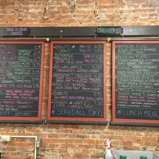 Breakfast menu