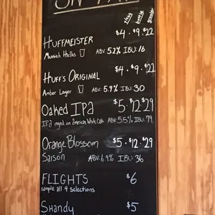 Current beer list