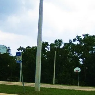 Lighted basketball courts