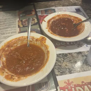 Remembered to photograph after I ate half, but darn was it good! Stuffed pepper soup. Chili.