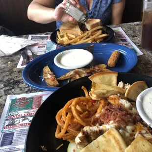 Grilled chicken salad, and a BLT