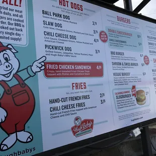 Drive-thru menu