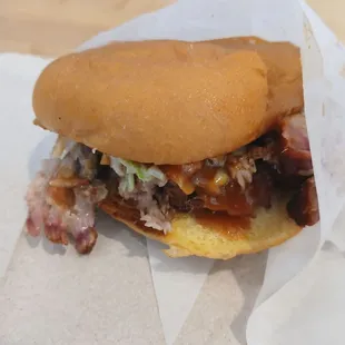 Memphis-style pulled pork sandwich