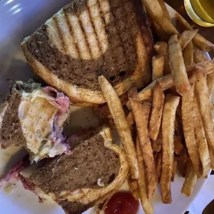 Reuben Sandwich on marble Rye bread