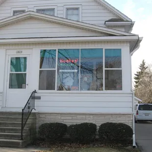 the front of the building