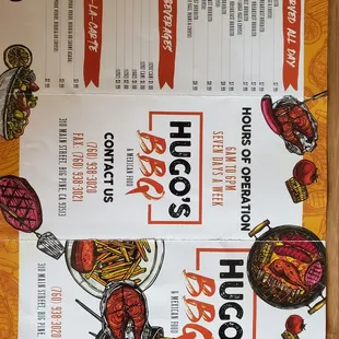 the menu and prices