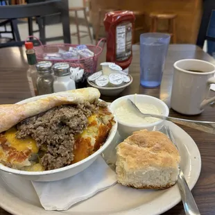 The "Jim's Breakfast Bowl" is great!  Great service and food.   Highly recommend Hugo's