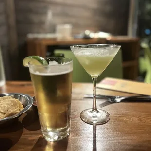 two drinks on a table