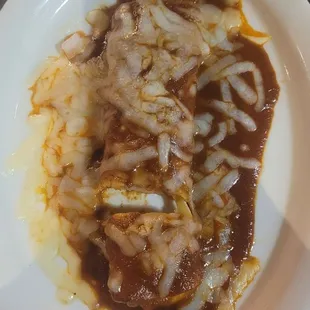 1 cheese enchilada with salsa Roja add on