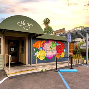 Parking lot entrance at Hugo's Studio City