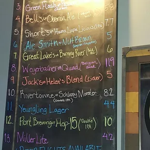 Craft beer selection