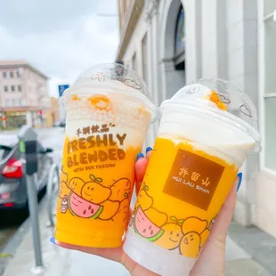 Right D3. Pomelo and Mango with Sago Left D4. Mango and Coconut with Sago (IG @boba._.addict)
