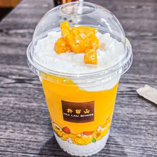 Coconut milk and mango sago