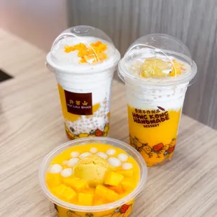 Mango Chewy Ball, Mango Pomelo with Sago (R), Mango Coconut with Sago (L) | IG: @joyyeats