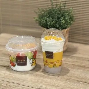(L to R): Sea Coconut Icy Combo, Mango and Coconut with Sago