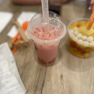 Fresh watermelon with coconut juice