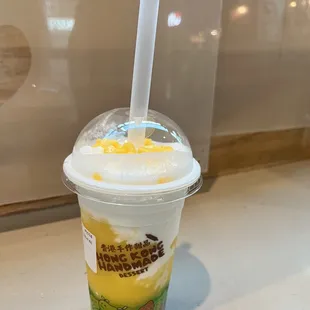 Mango and coconut with aloe jelly