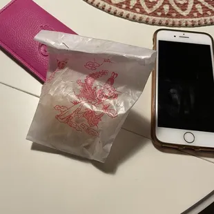 Noodle packet (ate half, but you can still get a sense for the size)