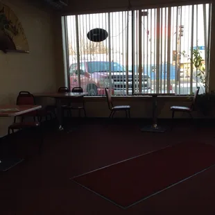 The seating area. Five tables total