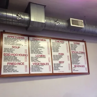 The menu