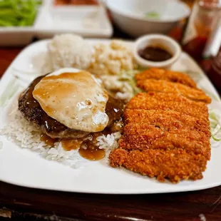 Combo Plate - Loco Moco and Chicken Katsu