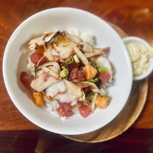 Mixed Pok Bowl (3) - with ahi, salmon, and octopus
