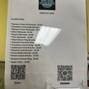 Menu was not lengthy, and the malasadas seem to change