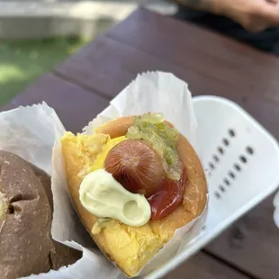 Sweet bread polish dog