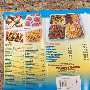 the menu and prices