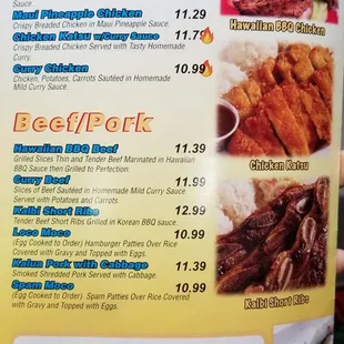 menu, ribs
