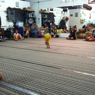*Someone else's picture* one of the little one's at a usual practice for tahitian.
