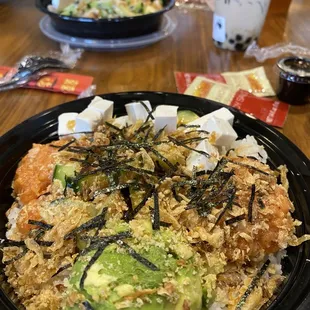 a bowl of rice and vegetables
