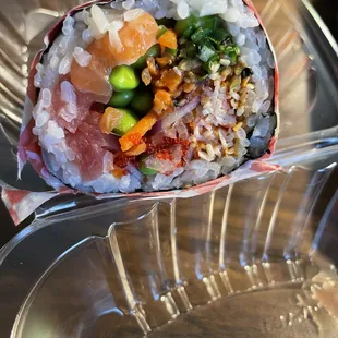 the inside of a plastic container