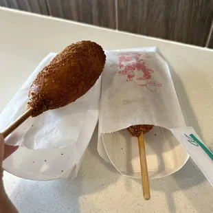 Korean Corn dog with combo of fish and cheese
