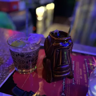 a drink in a glass