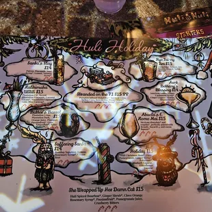 Holiday drink menu
