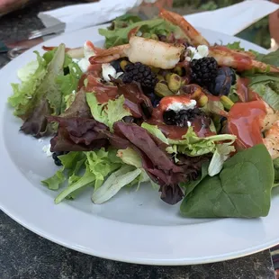 Hull Street Garden Salad with grilled shrimp