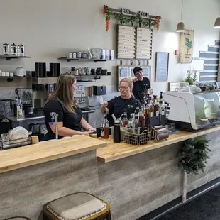 customers at the counter