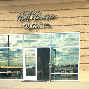 the front of the building