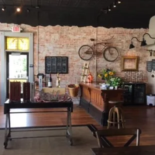 Enjoy the vintage feel of our lovely tasting room.