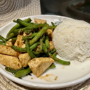 Lunch:String beans Tofu