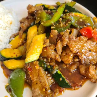 Beef with spicy garlic sauce! This one is part of the lunch special with rice and soup.  It was a good time!