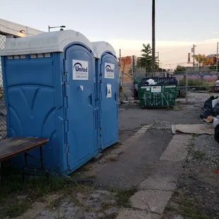 Portapotties on site