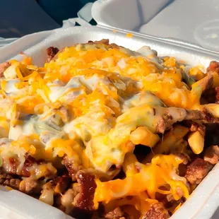 Cheesy steak fries for tacos Tuesday celebrating.