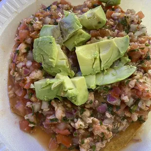 Tostada de ceviche