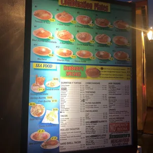 Drive-thru menu