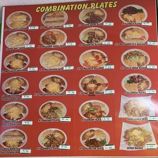Menu: Combination Plates. December 2021