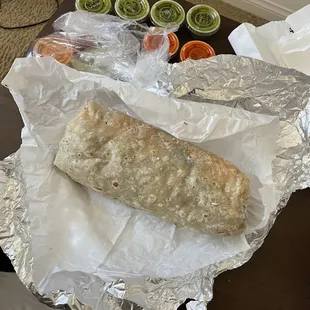 Carne Asada burrito (meat+cheese only)