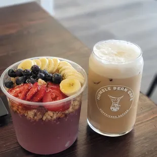 Acai bowl and Turkish Latte