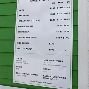 Menu July 2022
